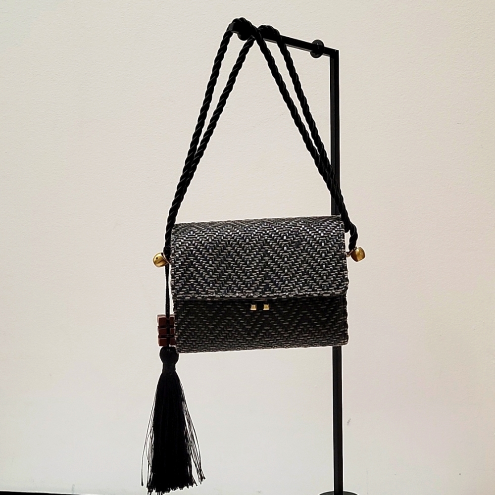 RAFFIA MINI CROSSBODY BAG OS